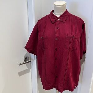 Cubavera Deep Red Short Sleeve Shirt